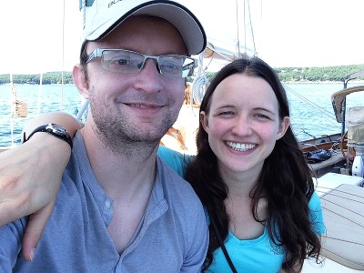 Jen and Dave on a freaking boat! In Maine! Mmmmmmm 2015 I think!